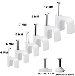 4mm to 40mm <b>U</b> Shape <b>Nail</b> Cable Clip Pipe Fixing Wall Hanging PVC Pipe Wall Clamp Cable Clip Cable Clip 100Pcs/bag Cable Manage - Product Image 3