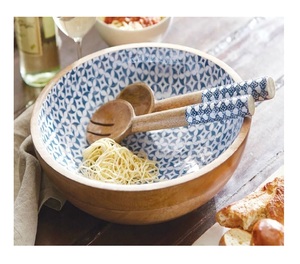 Nouveauté : Bol de service en bois émaillé, bol à salade en bois émaillé, bol en bois de manguier, bol en bois d'acacia à prix très bas - Product Image 6