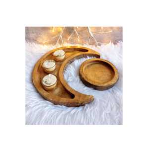 Plateau de service en bois fait main en forme d'étoile et de lune pour la maison, les hôtels et les salles à manger - Product Image 3