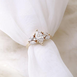 IGI/GIA Lab Grown Marquise Cut Diamond 14K Oro amarillo Boda/Anillo de aniversario Anillos finos vintage unisex para fiesta para - Product Image 1