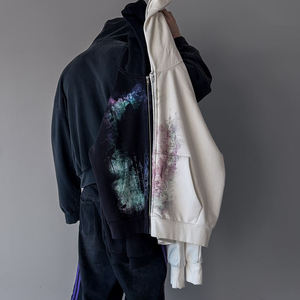 Custom Streetwear Full Zip Hoodies Premium Cotton Fleece Abstract Forest Spray Print OEM/ODM Custom Logo and Color Hoodies - Product Image 3