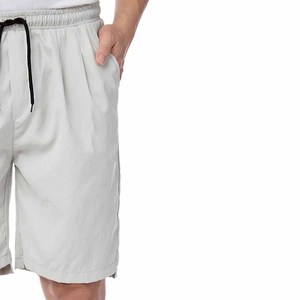 Pantalones Cortos Bermuda de Algodón Oxford Gris Claro para Hombre, Cintura Media con Cordón Ajustable, Secado Rápido, Estilo Casual con Bolsillos, 180g - Product Image 5