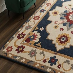 Alfombra Floral Vintage Hecha a Mano, Alfombra Grande para Sala de Estar, Diseño Tradicional, Alfombra Decorativa Suave y Afelpada para Decoración del Hogar - Product Image 2