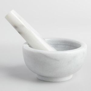 Natural White Marble Mortar <b>And</b> Pestle <b>Set</b> For Kitchen Grinding <b>Spices</b> <b>Herbs</b> <b>And</b> Garlic Heavy Duty Tool - Product Image 5
