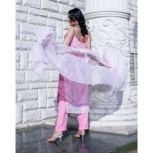 Ensemble de costume en mousseline de soie rose XS élégant et respirant pour femmes Anaya - Product Image 5