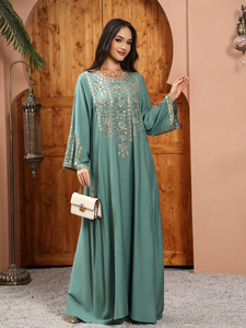 Vestido Abaya Informal Holgado de Gasa para Mujer, 100% Algodón Ecológico y Transpirable, para Eid, Ramadán, Fiestas Musulmanas, Dubái 2026 - Product Image 5