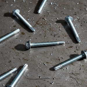 Metric Standard <b>Flat</b> Head Wood Construction Screws - Galvanized Steel Sharp Point Fasteners - Product Image 1
