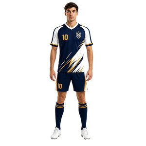 Conjunto de Uniforme de Fútbol Personalizado, Negro, Transpirable, Sublimado, de Poliéster, con Pantalones Cortos, Logotipo OEM, Ropa Deportiva - Product Image 3