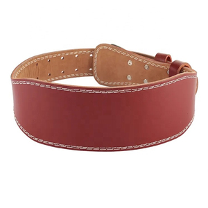Brown Cowhide Weight Lifting <b>Belt</b> Adjustable Buckle Waist Support for Men Strength Training Fitness Gear - Product Image 3