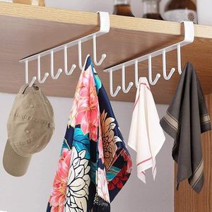 Étagère métallique sous-armoire avec crochets pour ustensiles de cuisine et rangement de tasses, design minimaliste, type crochet durable - Product Image 6