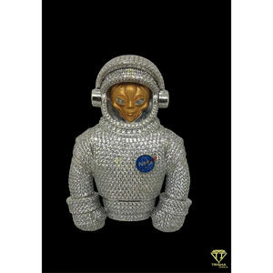 Pendentif astronaute en diamant véritable cultivé en laboratoire pour la mode urbaine et le style rappeur, collier pour homme et femme - Product Image 3