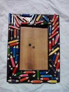 Colorful Pencil Resin Wood Picture <b>Frame</b> Art Photo Display Rack Decorative <b>Wall</b> Picture Holder - Product Image 1