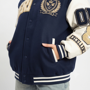 Women's Streetwear Varsity Jacket Oversized Chenille Embroidery Patches Varsity Coat Women Vintage Wool Varsity Jackets - Product Image 4