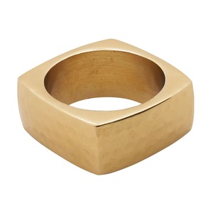 Anneau de serviette carré moderne en laiton, 2,5 cm de large, décor de table en métal doré - Product Image 1