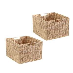 Wholesale Eco Friendly Household Storage Basket <b>Box</b> 100% Natural Flexible Water Hyacinth Multifunctional Modern 30cm Cube Bin - Product Image 5