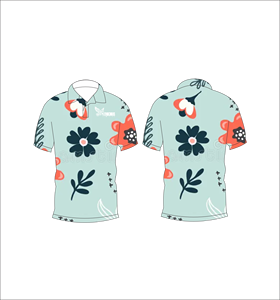เสื้อโปโลลายดอกไม้แบบกำหนดเอง ระบายอากาศได้ดี น้ำหนักเบา เหมาะสำหรับทีมกอล์ฟ แขนสั้น พิมพ์ลายแบบซับลิเมชั่น เสื้อผ้าลำลองสำหรับการเล่นกีฬา - Product Image 1