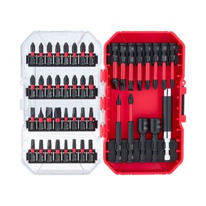 Set di 45 Punte Magnetiche Phillips, a Taglio, Quadrate, Torx, Esagonali, con Asta di Prolunga e Custodia Trasparente - Product Image 1