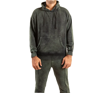 Wholesale Mangoes Fashion Men's 100% Cotton Streetwear Tracksuit Acid Wash 3D Embroidery Logo Soft Cotton Fabric Breathable - Product Image 5