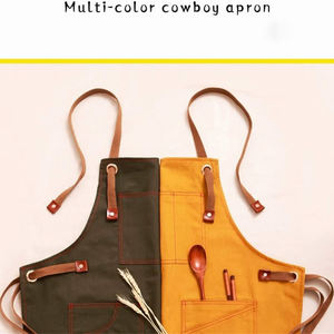Tablier professionnel en cuir pour barbecue, outils de travail, salon, cuisine, barbier, jardinage et menuisier - Product Image 3