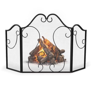 Protector de Chimenea Metálico Ornamentado, Plegable, de Tres Paneles, con Malla Fina, para Proteger el Hogar - Product Image 5