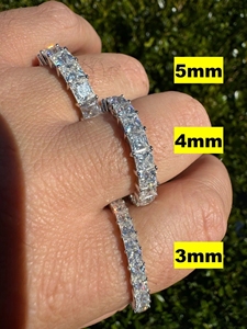 925 Sterling <b>Silver</b> VVS Moissanite Princess Cut Diamond Wedding <b>Ring</b> Full <b>Eternity</b> Band Engagement <b>Ring</b> Fine Jewelry - Product Image 5