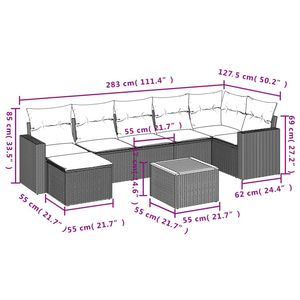 Ensemble de canapés de jardin blanc crème et noir - Product Image 3