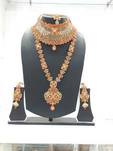 Conjunto de Joyería Étnica Vintage Chapada en Oro con Turquesa, Collar y Aretes para Mujer, Diseño Floral para Bodas y Fiestas, Aleación de Alta Calidad - Product Image 3