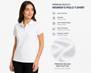 เสื้อโปโลผ้าฝ้ายซูพิมาสีขาว 100% สำหรับผู้ชาย – ทรงพรีเมียมเมอร์เซอไรซ์ - Product Image 1