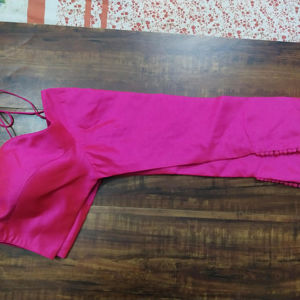 Blusa Minimalista de Manga Larga con Relieve, de Seda Dupion/Algodón, con Cierre de Lazo en la Espalda, Blusas y Camisas para Mujer - Product Image 2