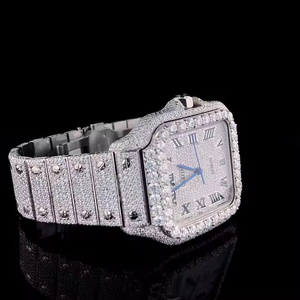Montre de Luxe pour Homme en Moissanite et Quartz Glacé, Qualité VVS Premium, Style Streetwear Bling, Montre Designer de Luxe Tendance - Product Image 1
