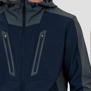 Conjunto Deportivo de Invierno para Hombre, Ecológico, de Nailon/Poliéster, con Capucha, Ligero, Cortavientos, Transpirable, Chaqueta con Cierre Completo y Pantalones Jogger - Product Image 5