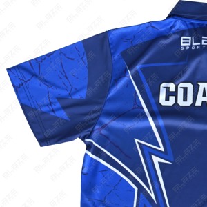 Polo à manches courtes pour homme Blaze Sportswear, bleu, séchage rapide, design géométrique, imprimé coach, style sportif - Product Image 2