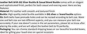 Ceinture en cuir GG avec boucle argentée, ceinture en cuir décontractée pour homme, élégante, durable, accessoire de mode, classique, à porter au quotidien, ceinture ajustable - Product Image 5