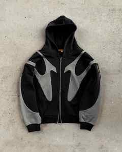 OEM personalizado color bloqueado sudaderas con capucha 500GSM 100% algodón polar Oversize blanco Streetwear sudaderas con capucha - Product Image 5