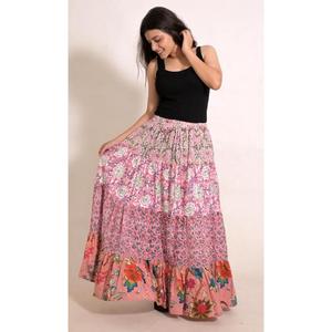 Bohemian Cotton Patchwork Printed <b>Long</b> <b>Skirt</b> Handmade Indian Maxi <b>Skirt</b> Casual <b>Summer</b> Beach Wear - Product Image 2