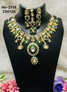 Premium Quality <b>Gold</b> Plated Trendy Traditional Wear <b>Necklace</b> <b>Set</b> with <b>Earrings</b> Tikka Wedding Gift Collection Women - Product Image 2