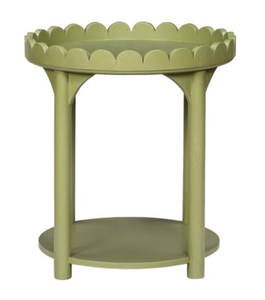 Mesa de Centro Redonda con Borde Festoneado, Mesa Auxiliar de Metal para Sala de Estar o Dormitorio - Product Image 1