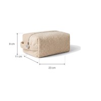 Sac de rangement pour articles de toilette en polyester éponge résistant à l'eau, coins renforcés, breloque métallique, personnalisable OEM, certifié BSCI, pour salle de bain