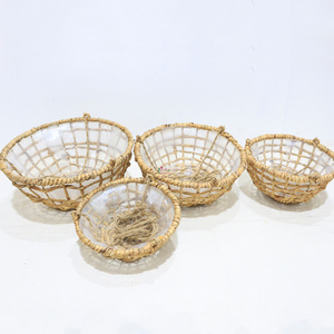 Top Rated Round Water Hyacinth Iron Wire <b>Hanging</b> Planter Pot for <b>Indoor</b> Home Decoration - Product Image 5