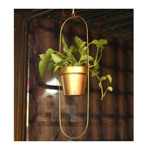 Modern Luxury Metal Floating Circle <b>Hanging</b> Planter Gold Black Round Loop Flower Pot Holder <b>For</b> Home Wedding Garden Decor Bulk - Product Image 6