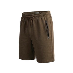 Shorts de sport décontractés pour hommes avec logo personnalisé, en mélange de coton éponge, respirants, avec fermeture éclair et cordon de serrage, pour la course à pied, la gym et les activités sportives. - Product Image 1