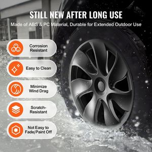 Copricerchi a scatto per Tesla Model Y 2021-2023, compatibili con cerchi da 19 pollici, in ABS PC, con protezione e foro per valvola - Product Image 6