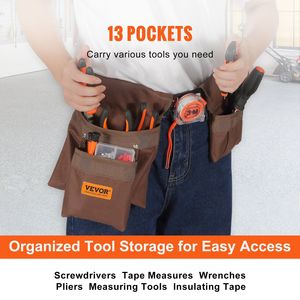 Cintura Porta Attrezzi Regolabile 29-54 Pollici in Poliestere Resistente, Borsa Staccabile per Elettricisti e Carpentieri, Accessorio Premium per Borsa Porta Attrezzi - Product Image 5