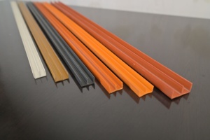 Perfil de PVC en E personalizado, tira de plástico para sujetar vidrio, extrusión para muebles, marco de puerta corredera, riel guía. - Product Image 3