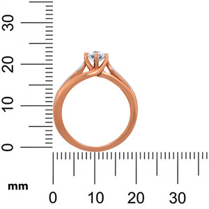 Bague Solitaire Glamour Inception en Or Rose et Or Blanc 18 carats avec Diamant Solitaire Rond Taille Brillant pour Fiançailles - Product Image 5