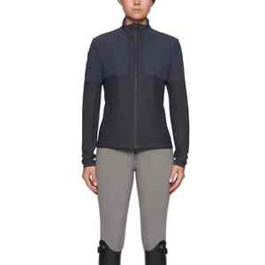 Chaqueta de equitación para mujer, de algodón y poliéster, con cremallera completa, gris oscuro, manga larga, para salto ecuestre, con logotipo personalizado, venta al por mayor PK - Product Image 1