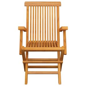 Ensemble de salle à manger d'extérieur pliable de taille moyenne en teck naturel, meubles de jardin en bois massif - Product Image 6
