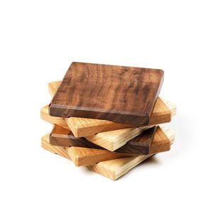 Premium Wooden Coaster Set for Coffee Tea Cups <b>Glasses</b> and Dining Table Protection - Product Image 4
