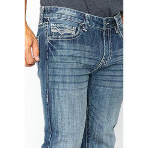 Jeans en denim pour hommes de haute qualité avec étiquette personnalisée et étiquettes suspendues |   Vêtements décontractés coupe classique - Product Image 3
