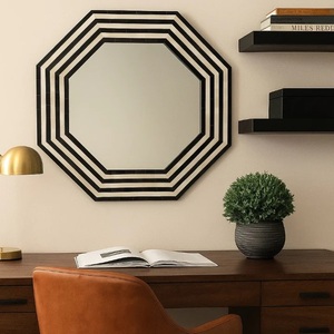 Designer Wooden Accent Mirror Artistic Quatrefoil Shape Sophisticated Decorative Piece for Modern Interiors - Product Image 4